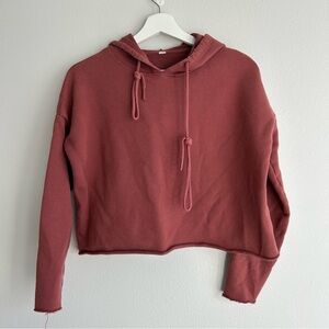 Maroon Cropped Alo Yoga Hoodie